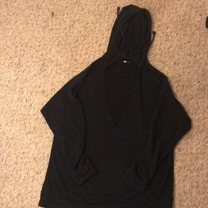 Black cut out hoodie